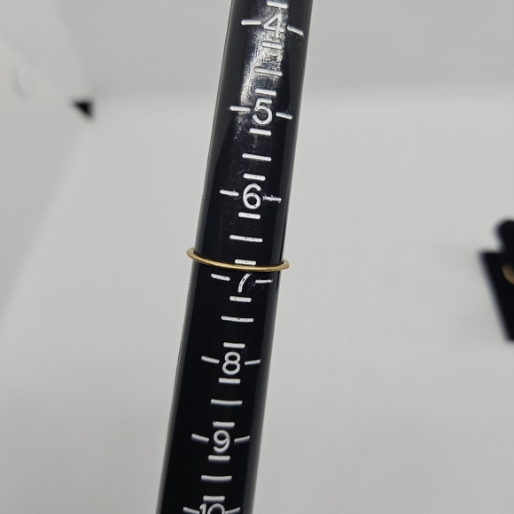 gold tone stacking rings good times spellout cursive size 6.75 - Picture 3 of 4